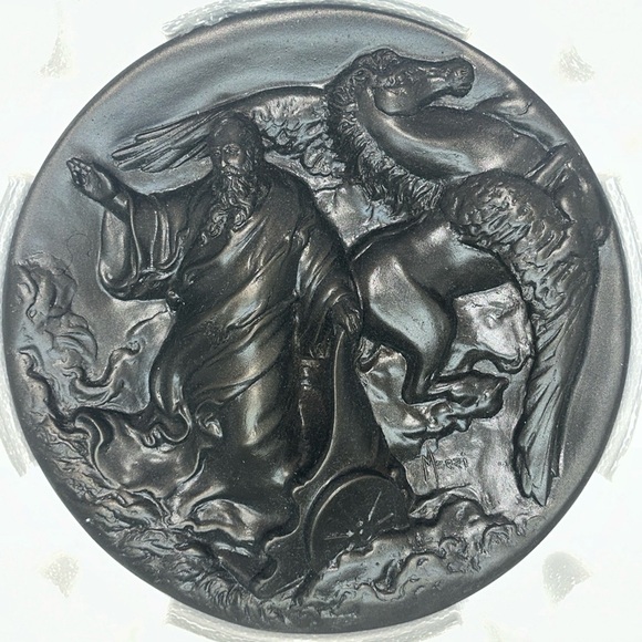 Treasures of Doré Bible Elijah Chariot of Fire Rhodes Studio Fused Bronze Plate